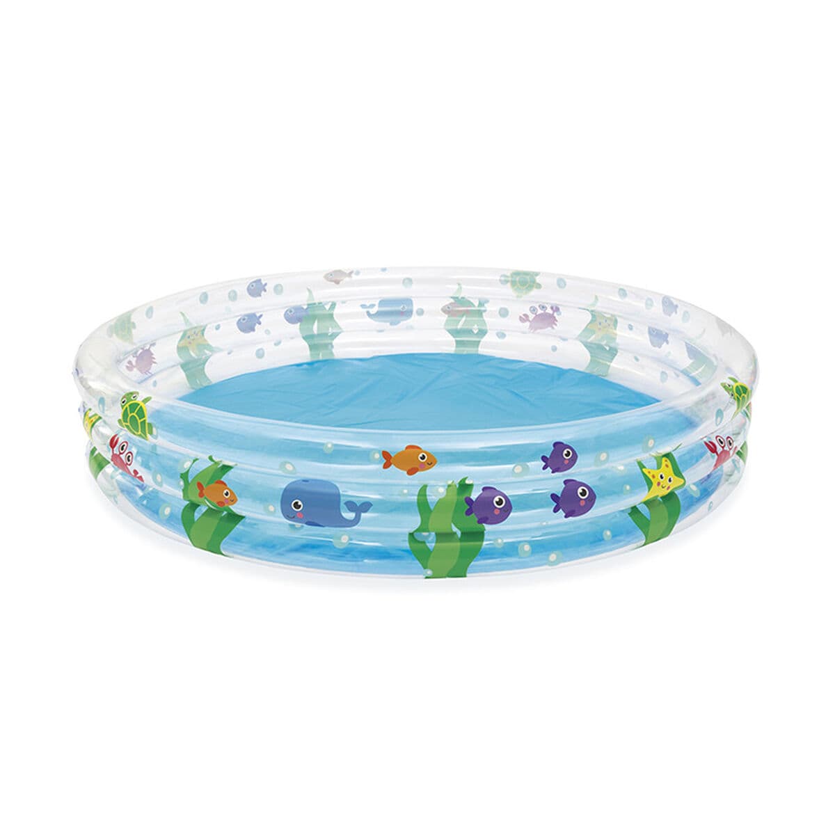 Bestway Kinder Aufblasbarer Pool 3 Ringe Transparent Meeresleben 183x33 cm +2 Jahre Garten 51005 — Bild 1