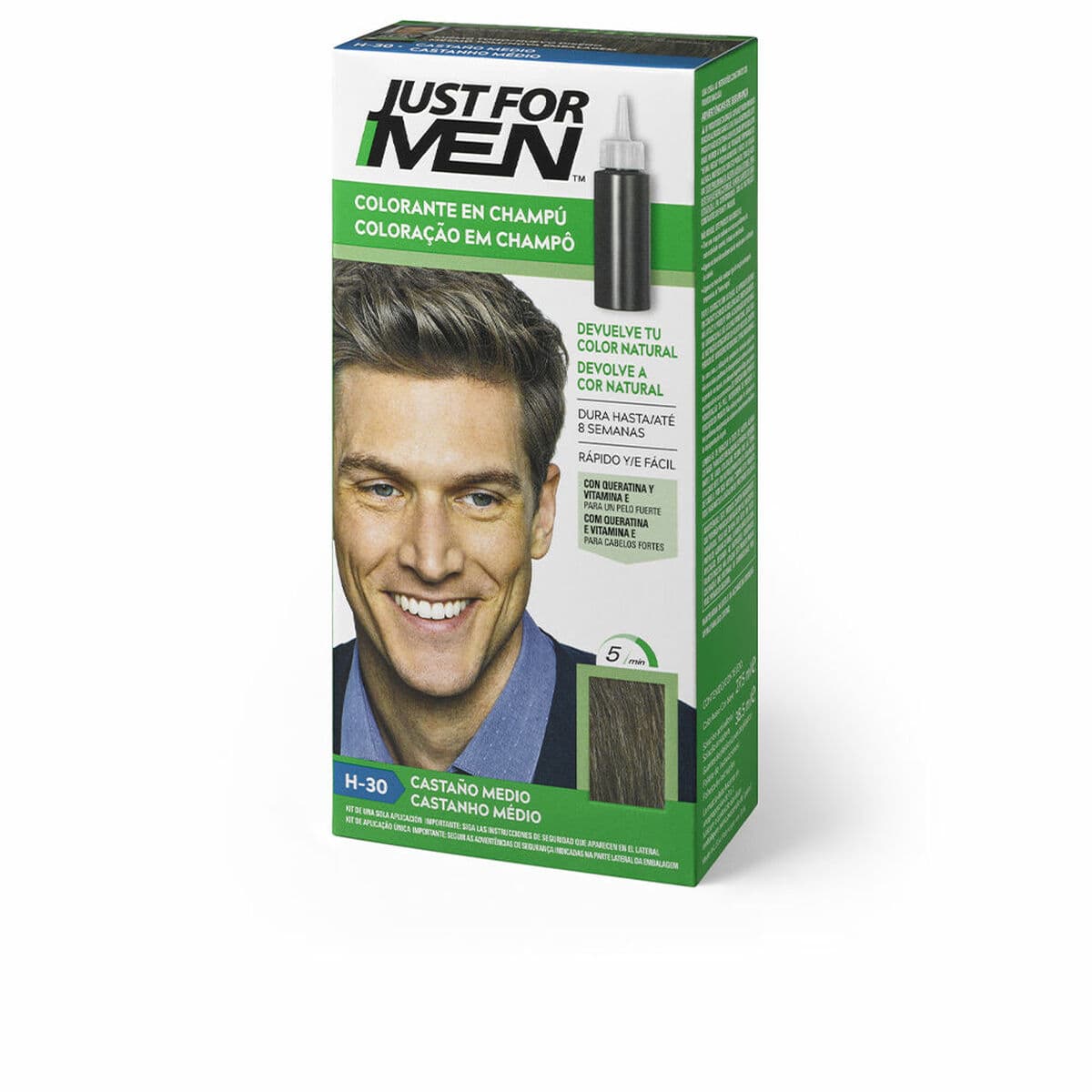 Shampoo Färbung Just For Men Colorante Mittleres Kastanienbraun 30 ml — Bild 1