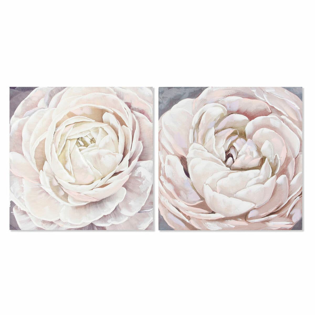 Leinwand DKD Home Decor Leinwand Holz MDF 80 x 3 x 80 cm Blume