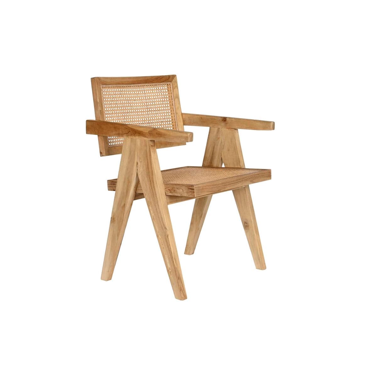 Esszimmerstuhl DKD Home Decor natürlich Teakholz Rattan (58 x 56 x 82 cm) — Bild 1