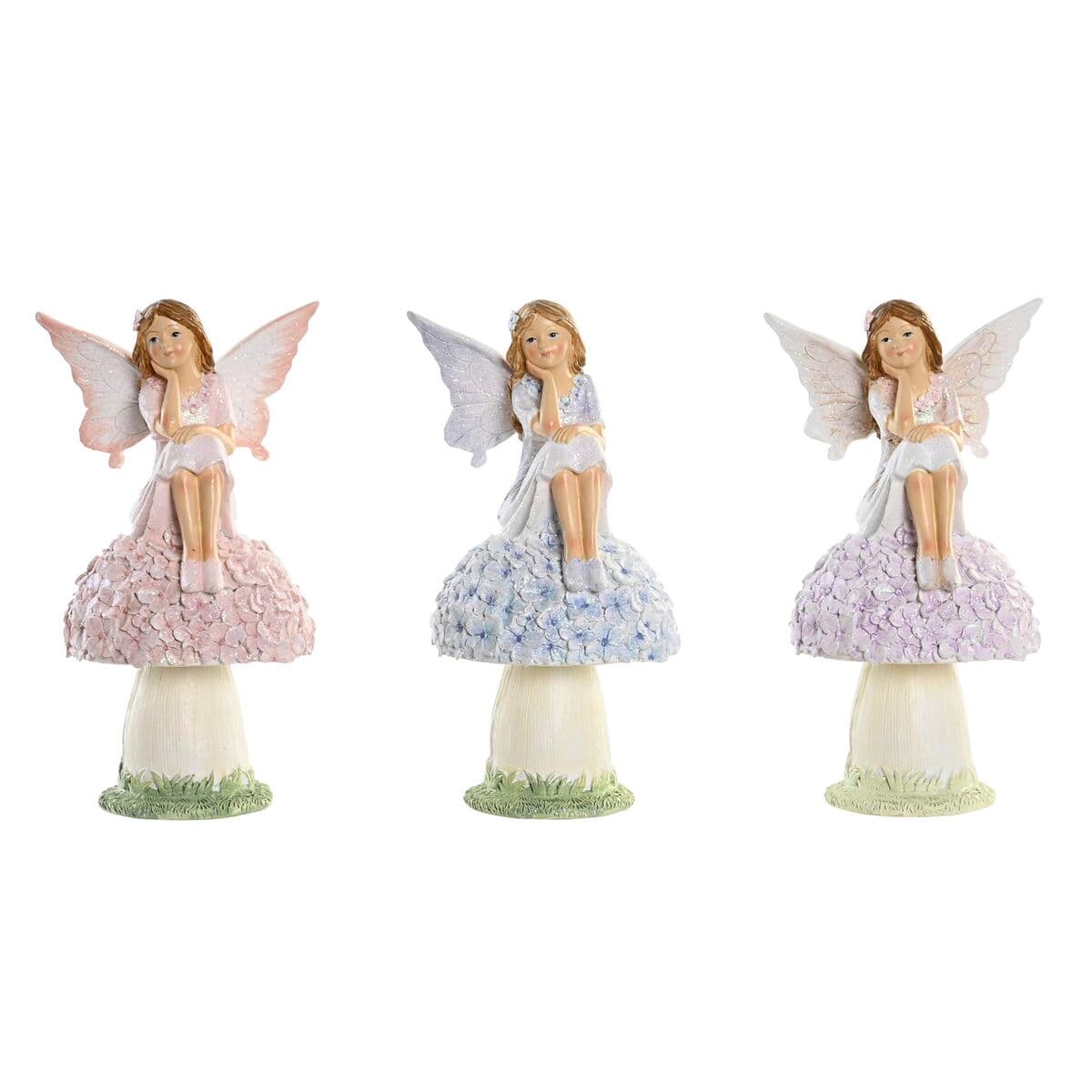 Deko-Figur DKD Home Decor Blau Rosa Lila Fee 9,5 x 8 x 17 cm (3 Stücke) — Bild 1