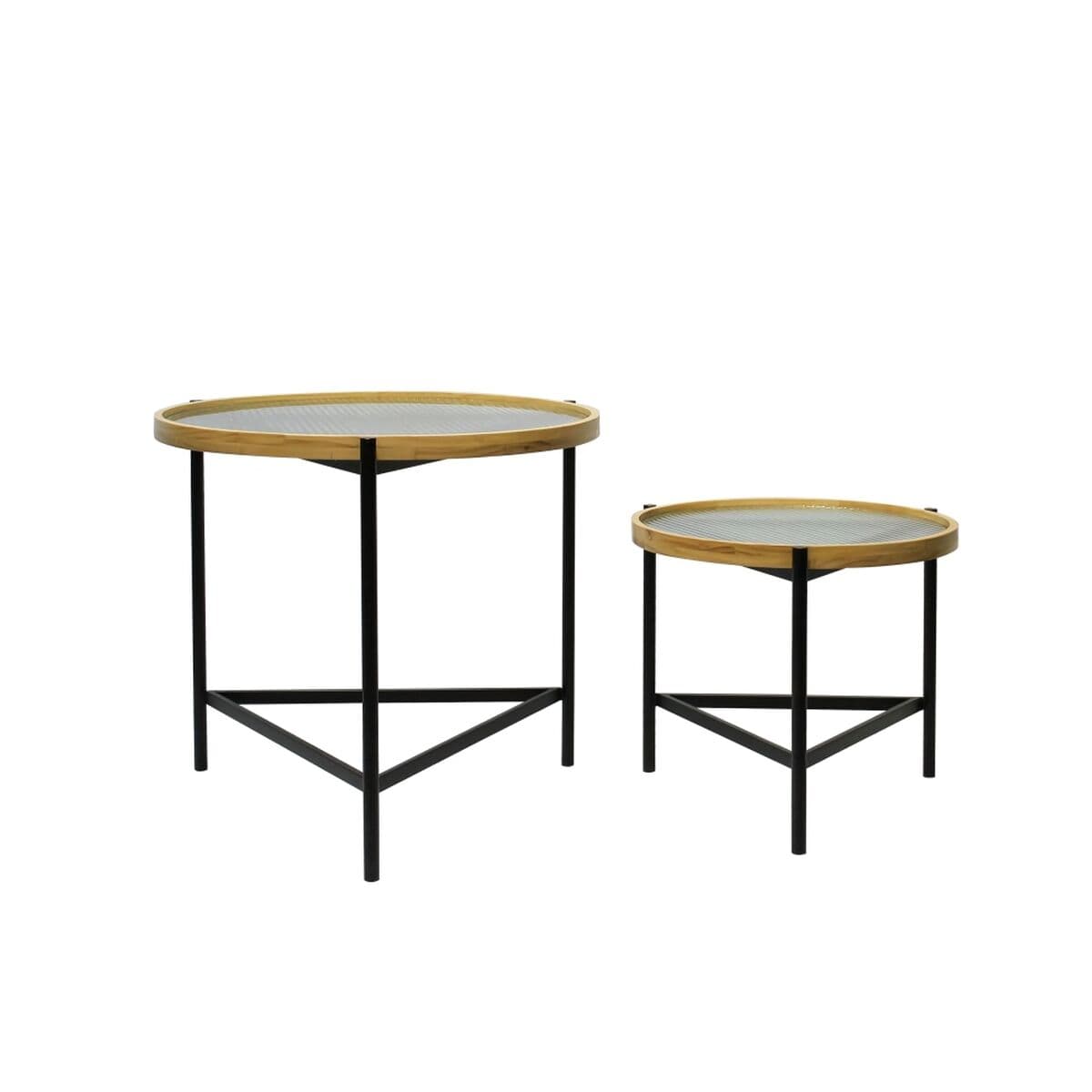 Satz mit 2 Tischen DKD Home Decor Schwarz 64 x 64 x 55 cm 62 x 62 x 55,5 cm — Bild 1