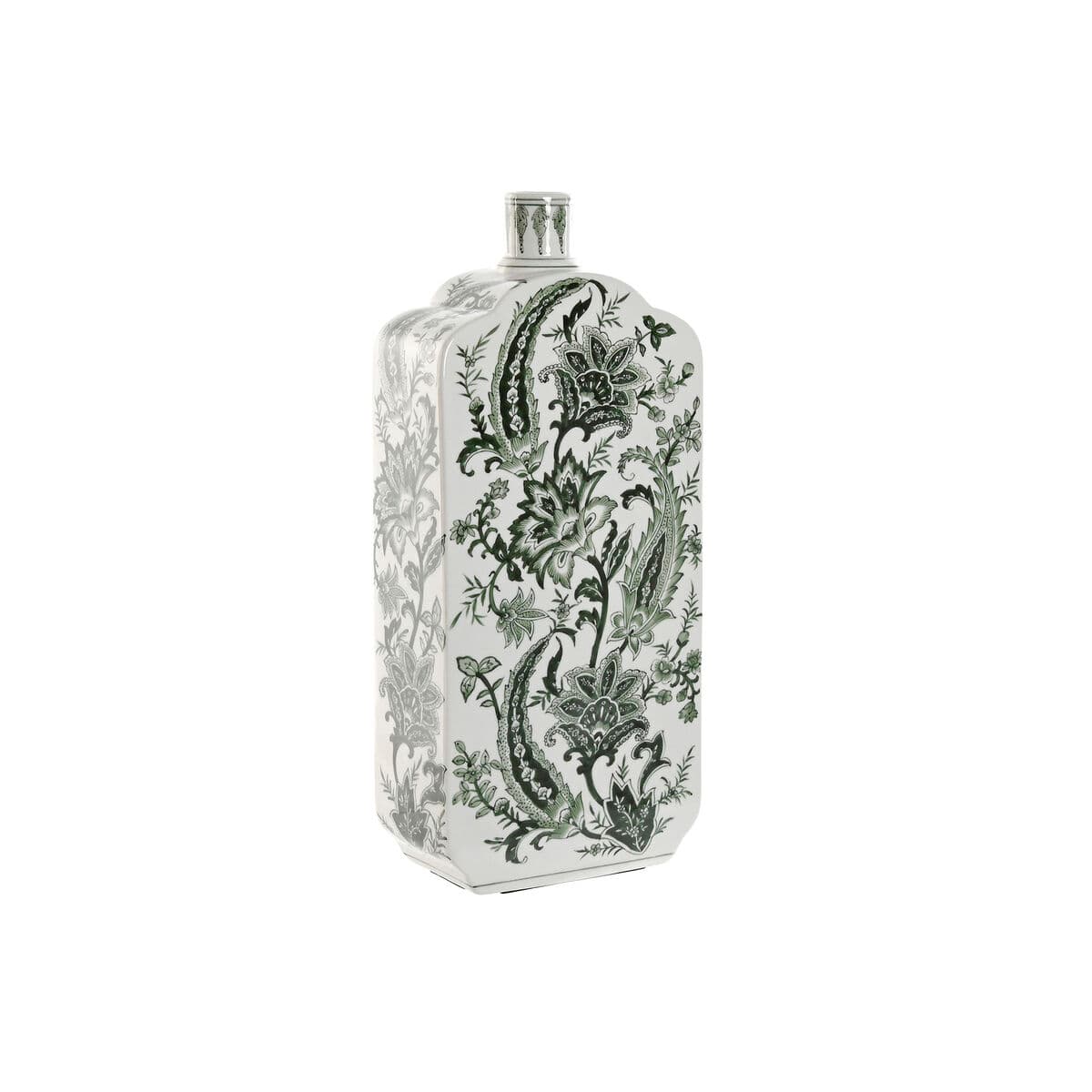Vase Home ESPRIT Weiß grün Porzellan Pflanzenblatt 21 x 10 x 48 cm — Bild 1