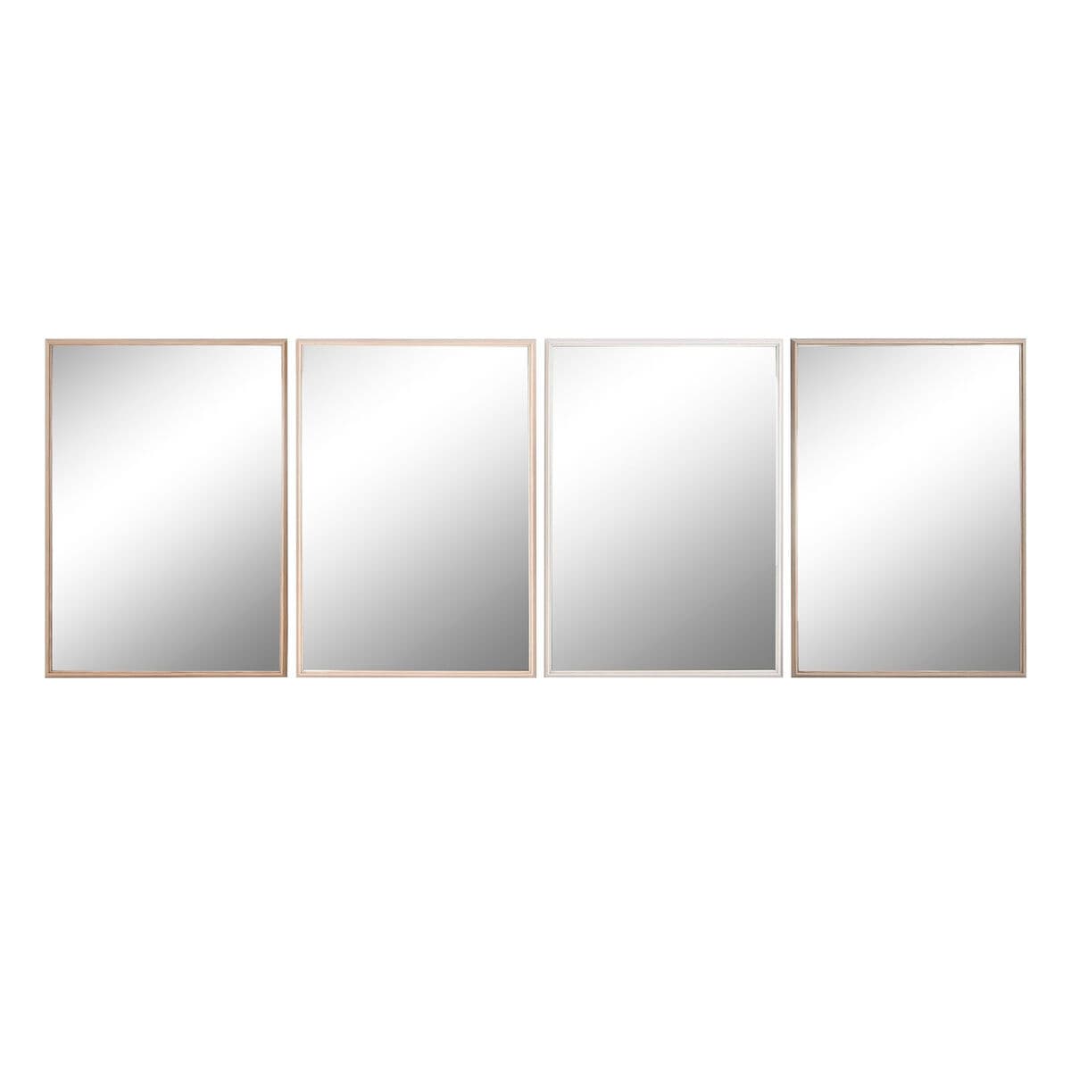 Wandspiegel Home ESPRIT Weiß Braun Beige Grau Kristall polystyrol 63,3 x 2,6 x 89,6 cm (4 Stück) — Bild 1