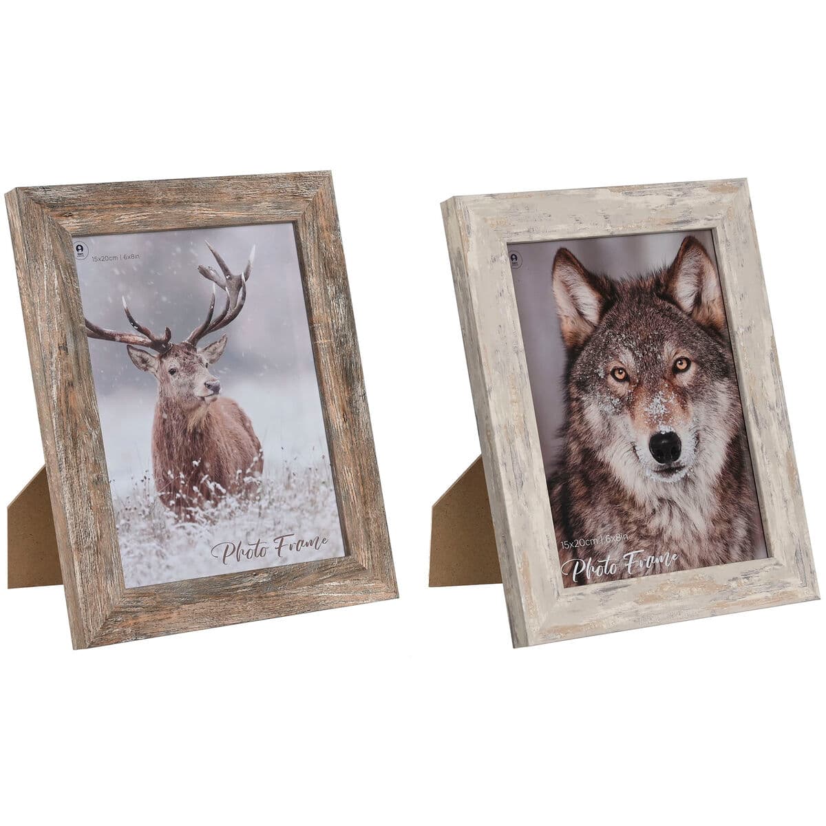 Fotorahmen Home ESPRIT Weiß natürlich Kristall polystyrol Skandinavisch 19,5 x 2 x 24,5 cm (2 Stück) — Bild 1