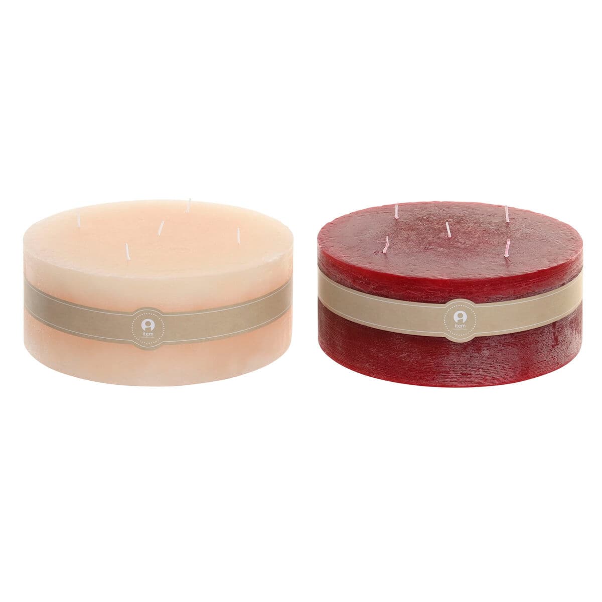 Kerze Home ESPRIT Rot Creme Weihnachten 25 x 25 x 10 cm (2 Stück) — Bild 1