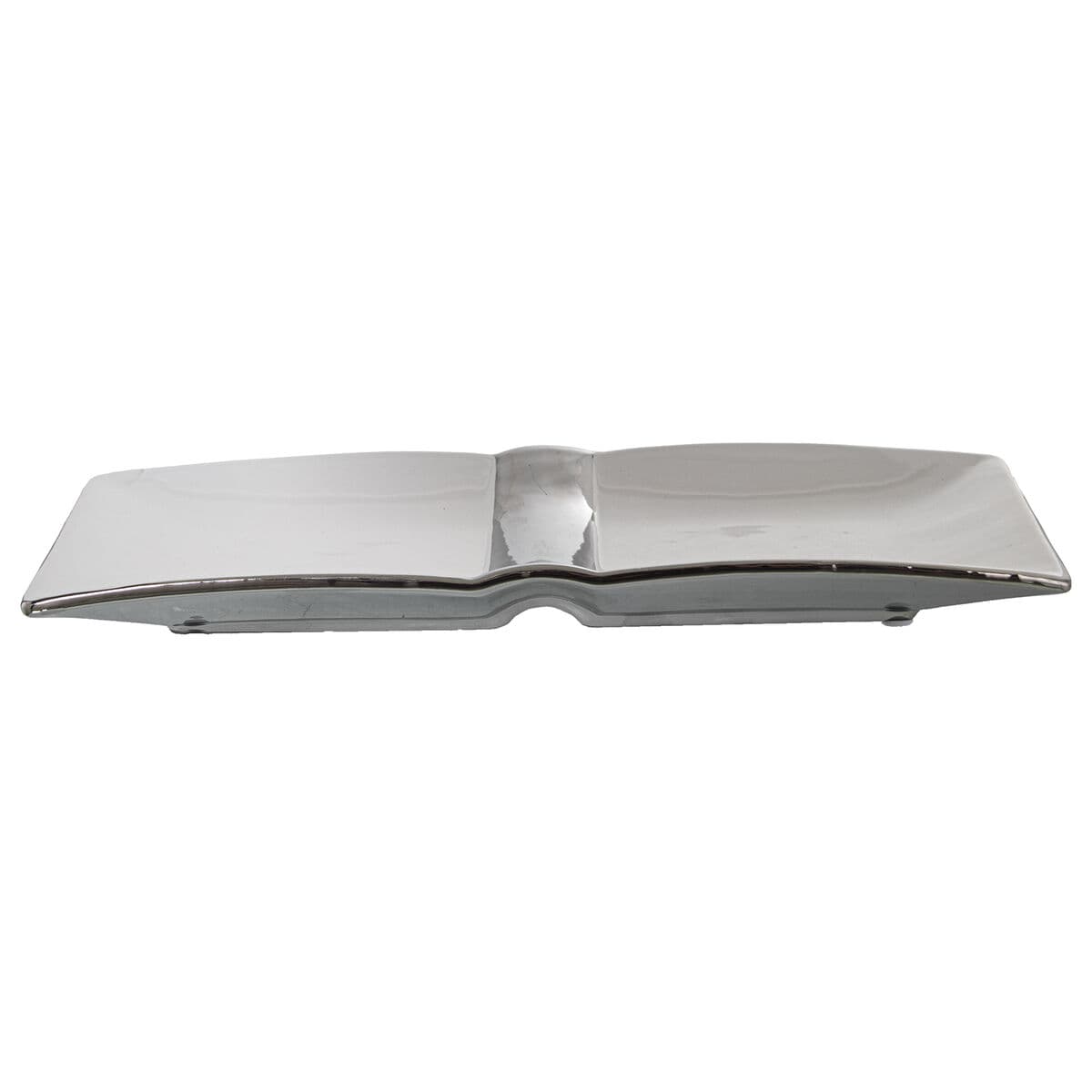 Tischdekoration Alexandra House Living Weiß Silberfarben aus Keramik 31 x 14 x 3 cm — Bild 1
