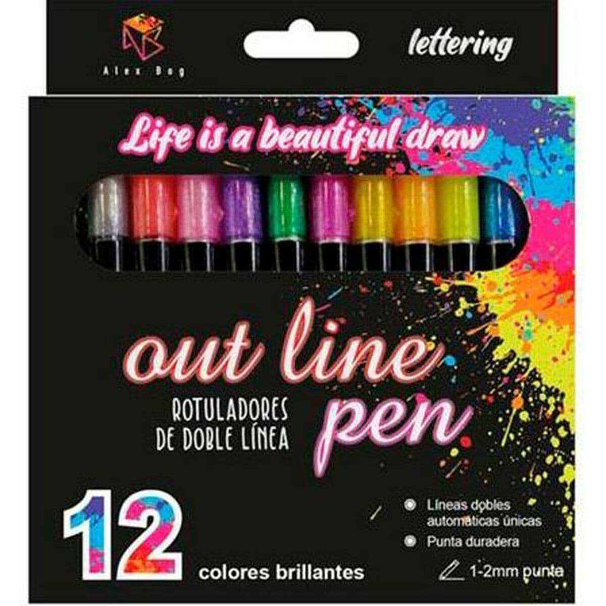 Marker-Set Alex Bog Outliner Bunt 12 Stücke Kuchen — Bild 1