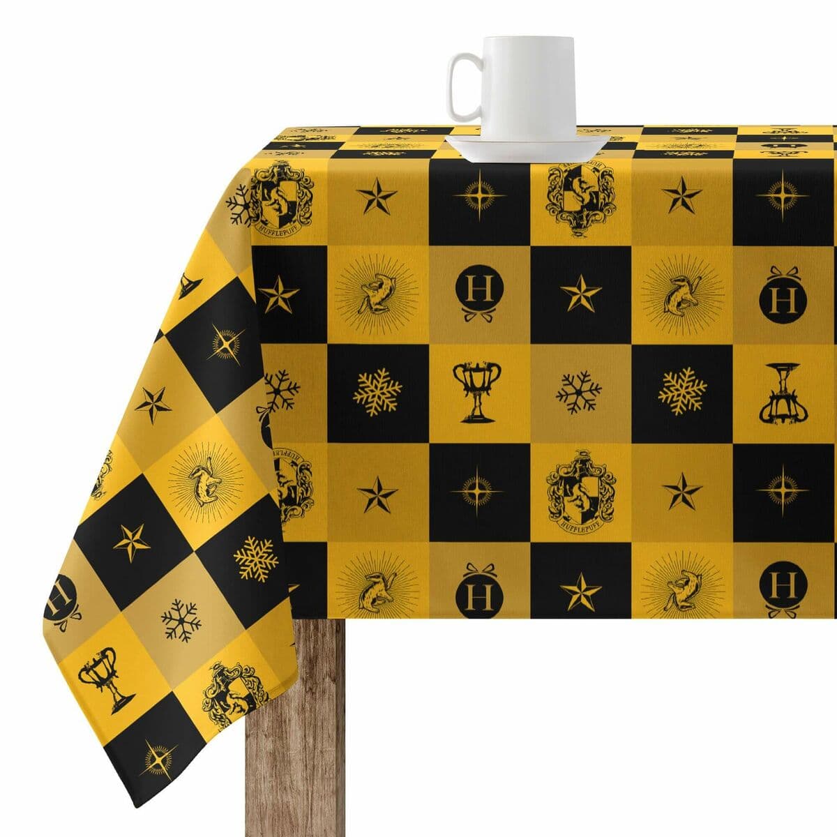 Fleckenabweisende geharzte Tischdecke Harry Potter Hufflepuff Bunt 100 x 150 cm — Bild 1