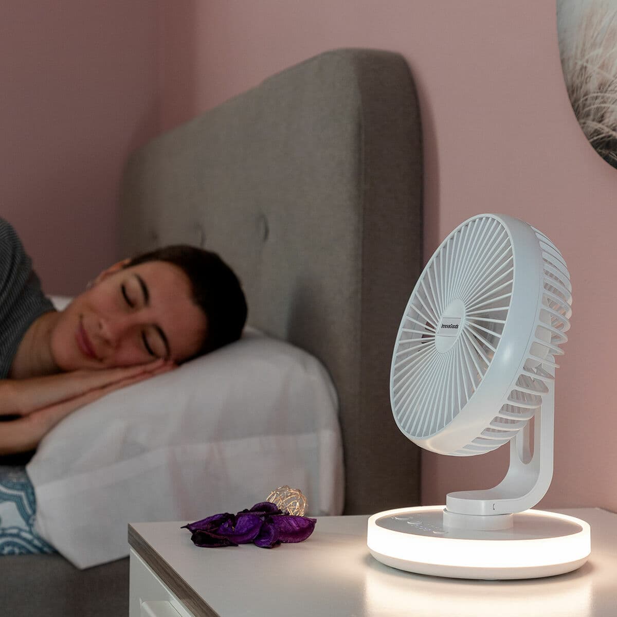 Tischventilator mit Akku und LED FanLed InnovaGoods Ø6,6'' 4000 mAh — Bild 1