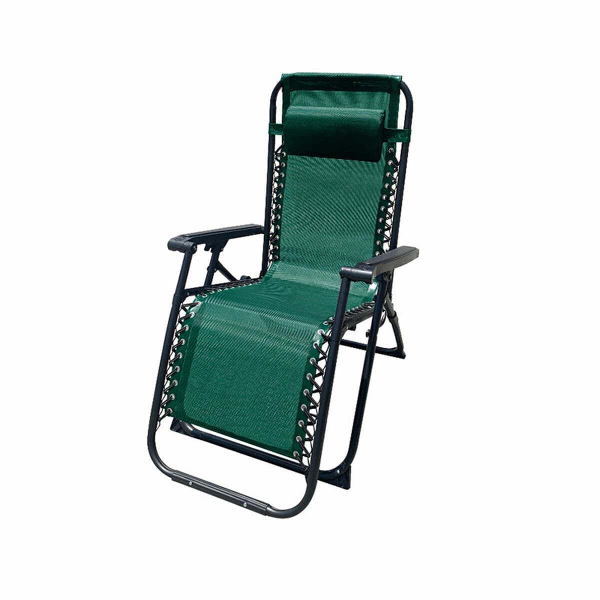 Marbueno Klappbarer Stahl Liegestuhl Mit Kissen Garten und Pool 90X66X108 cm Gravitationsnull Grün 10008 — Bild 1