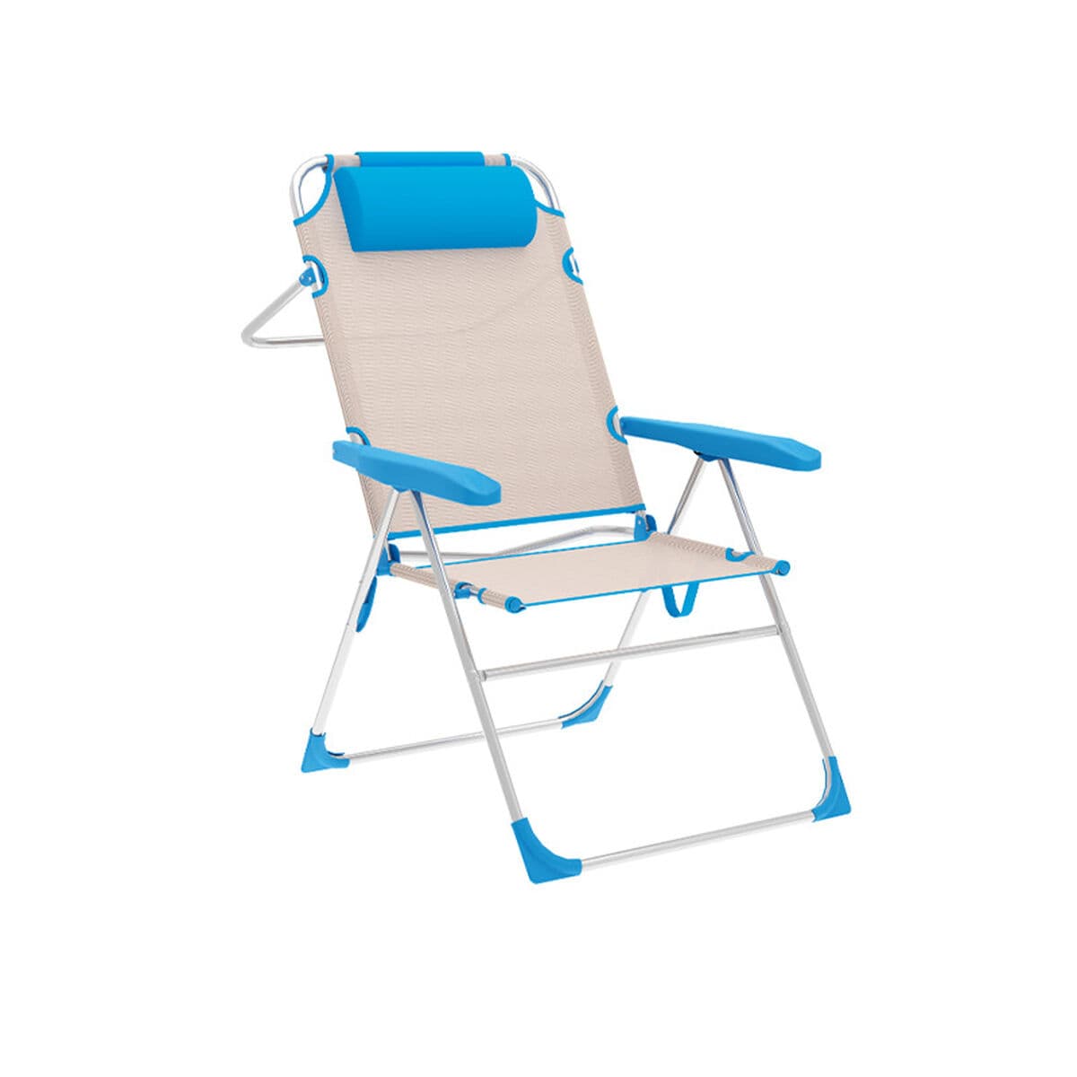 Gepolsterte Campingstuhl Marbueno Blau Beige 67 x 99 x 66 cm — Bild 1