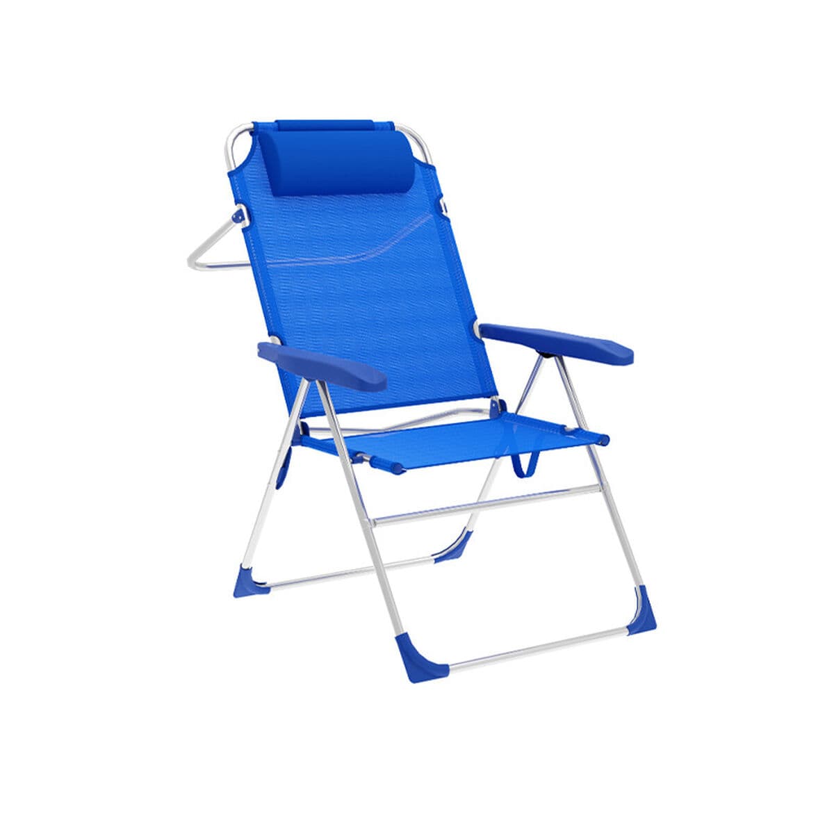 Marbueno Klappstuhl 5 Positionen Aluminium mit Kissen Blau Strand und Pool 67X66X99 cm 10247 — Bild 1