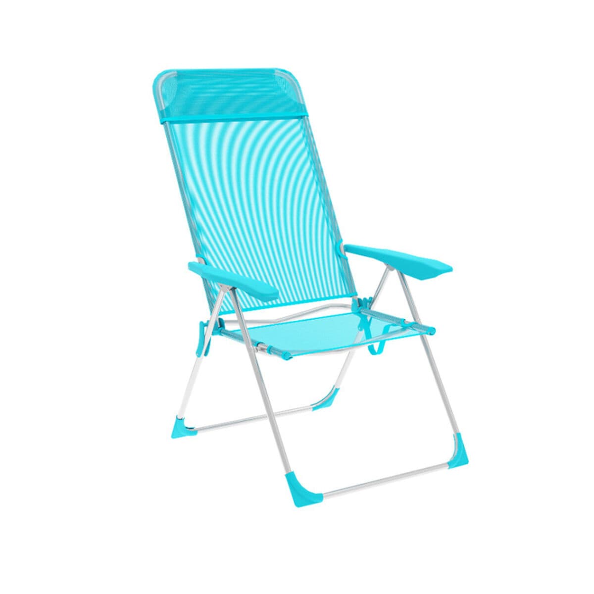 Marbueno Klappstuhl 5 Positionen Aluminium mit Kissen Türkis Strand und Pool 69X58X110 cm 10311 — Bild 1