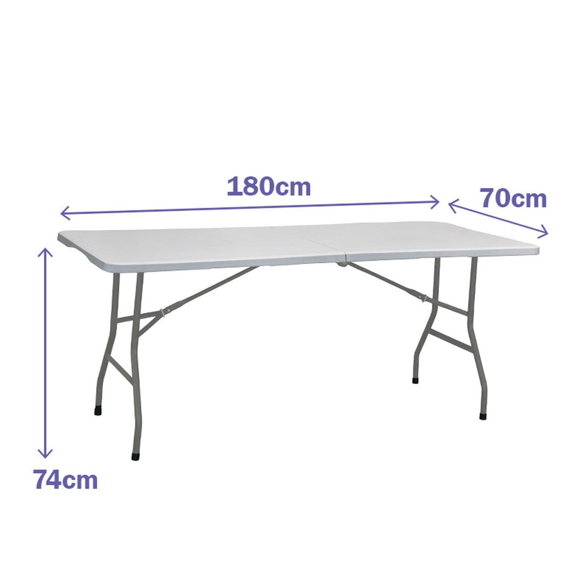 Table Klapptisch Marbueno Grau 70 x 74 x 180 cm — Bild 1