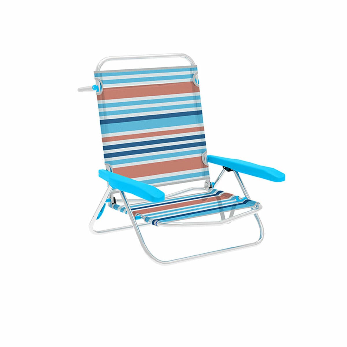 Marbueno Klappstuhl 5 Positionen Aluminium Orange und Blau Strand Pool 63X76X78 cm — Bild 1