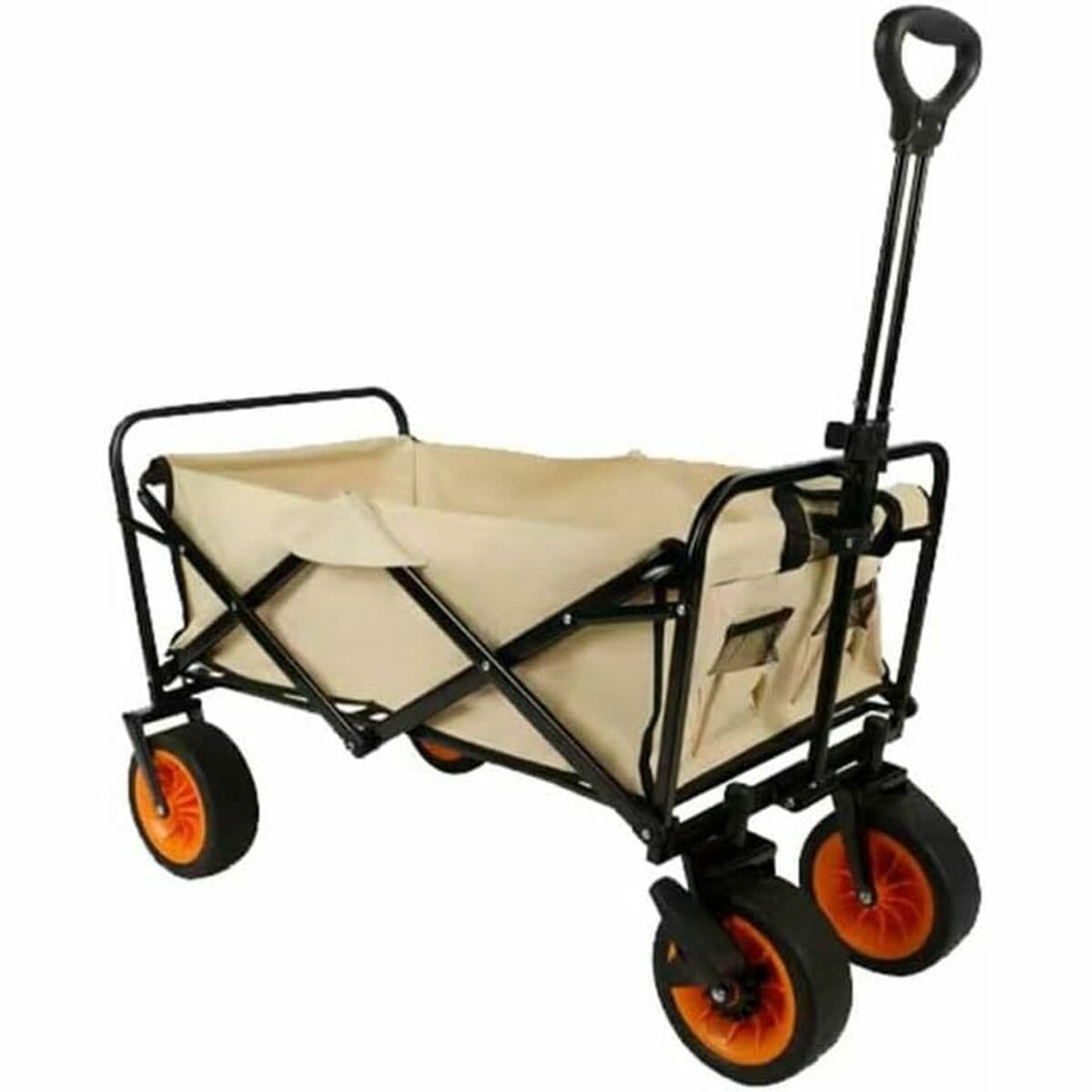 Marbueno Faltbarer Multiuswagen Stahl 200 KG Beige Garten, Strand, Camping 86X50X59 cm — Bild 1
