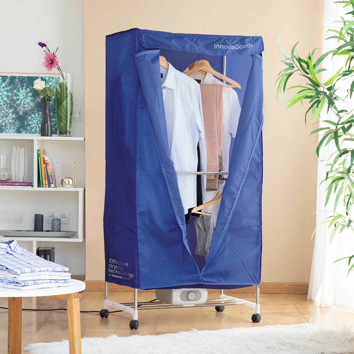Tragbarer elektrischer Wäschetrockner mit 2 Höhen Dupledry Blue InnovaGoods 1200 W — Bild 1