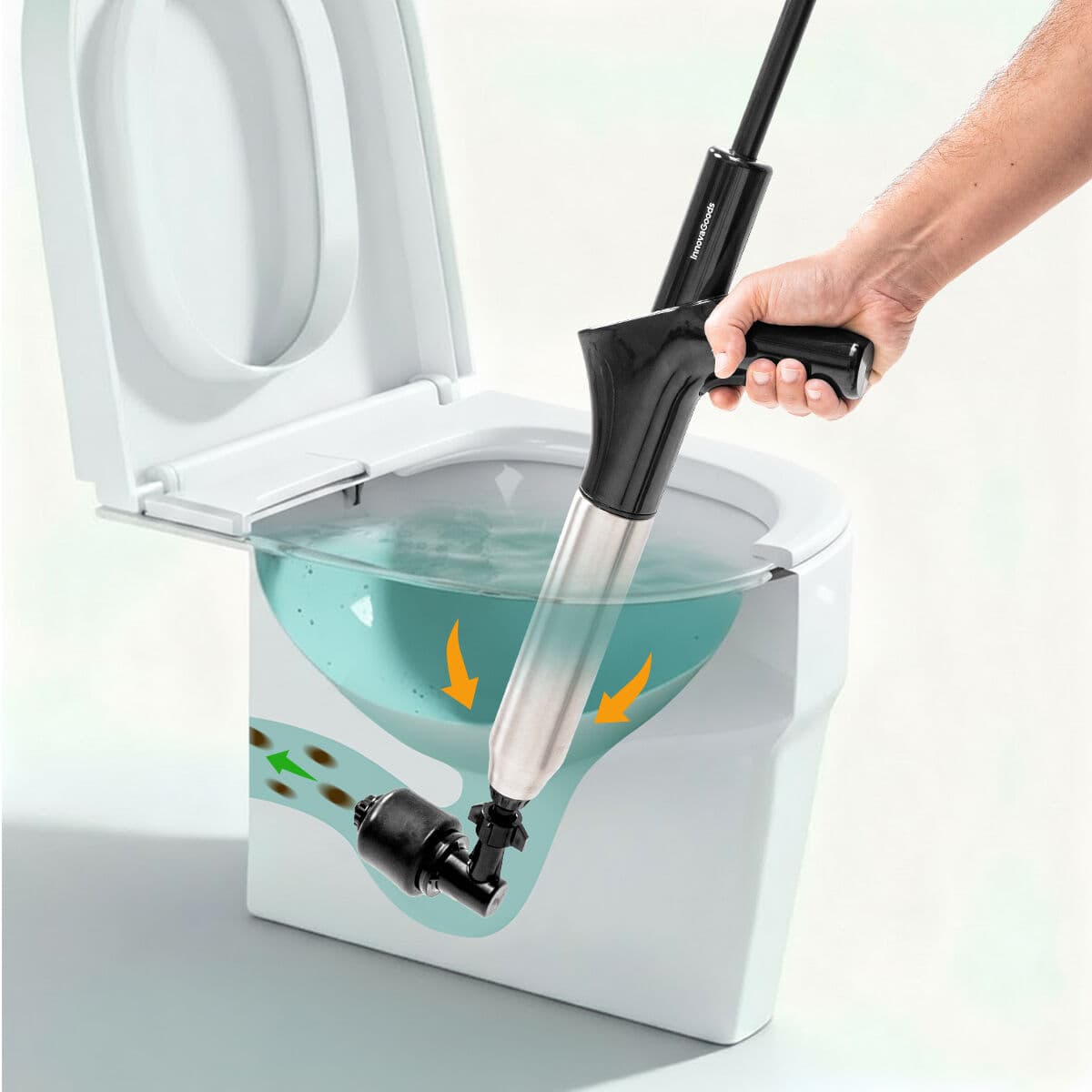 Hochdruck-Druckluftpömpel mit Zubehör und 5-in-1-Manometer Jetpro InnovaGoods — Bild 1