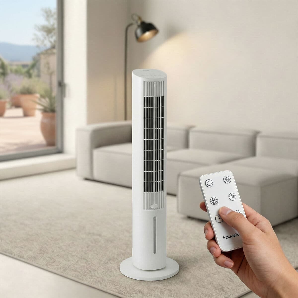 Tragbarer Multifunktions-Turm-Luftkühler mit Fernbedienung Hushly InnovaGoods — Bild 1