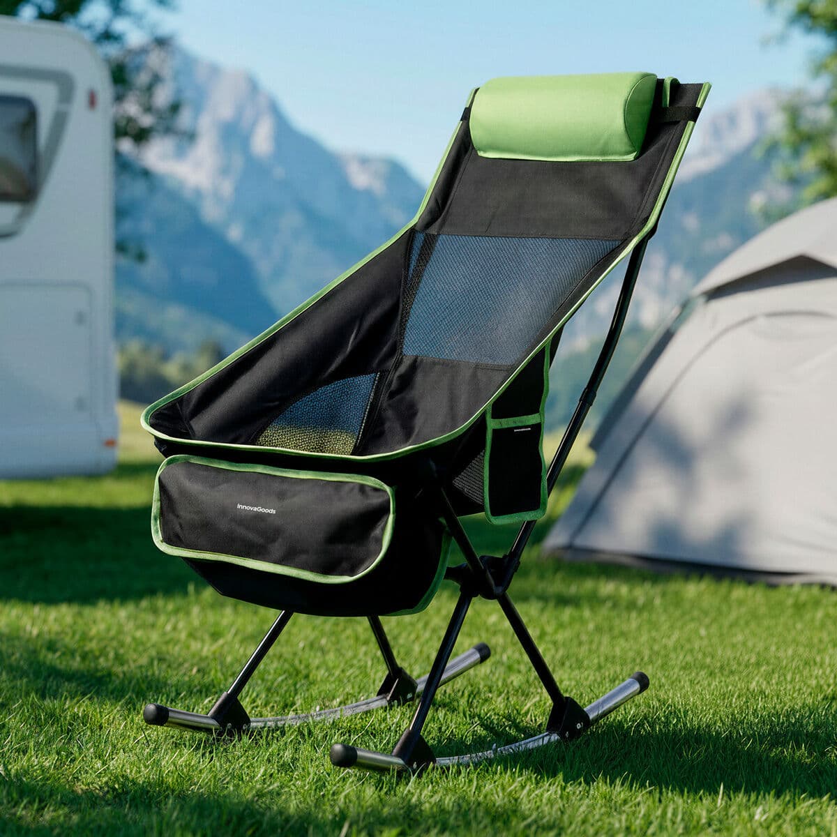 2-in-1 Faltbare Camping-Schaukelstuhl mit Tasche, Kissen und Tragetasche Trillow InnovaGoods — Bild 1